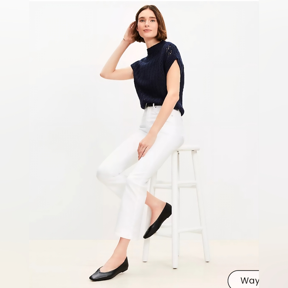 NWT LOFT White Ankle Cropped Jeans Slim Fit